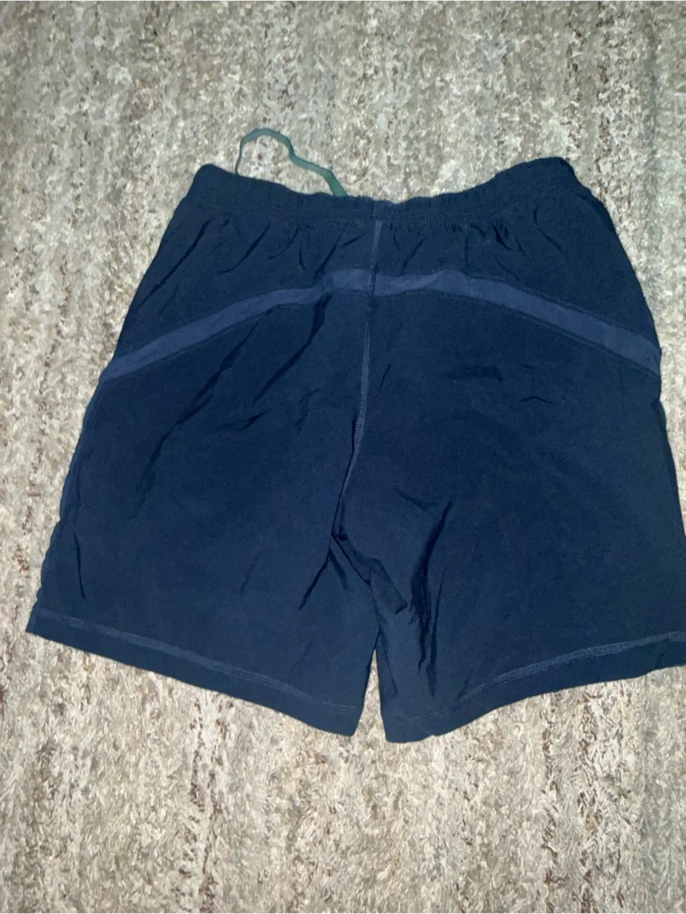 Men’s Kirkland Navy Stretch Athletic Shorts or swim trunks with built in liner.
